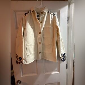Roller Rabbit Ivory Jacket with Navy Accents